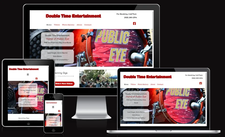 screenshot of website for doubletime-ent.com