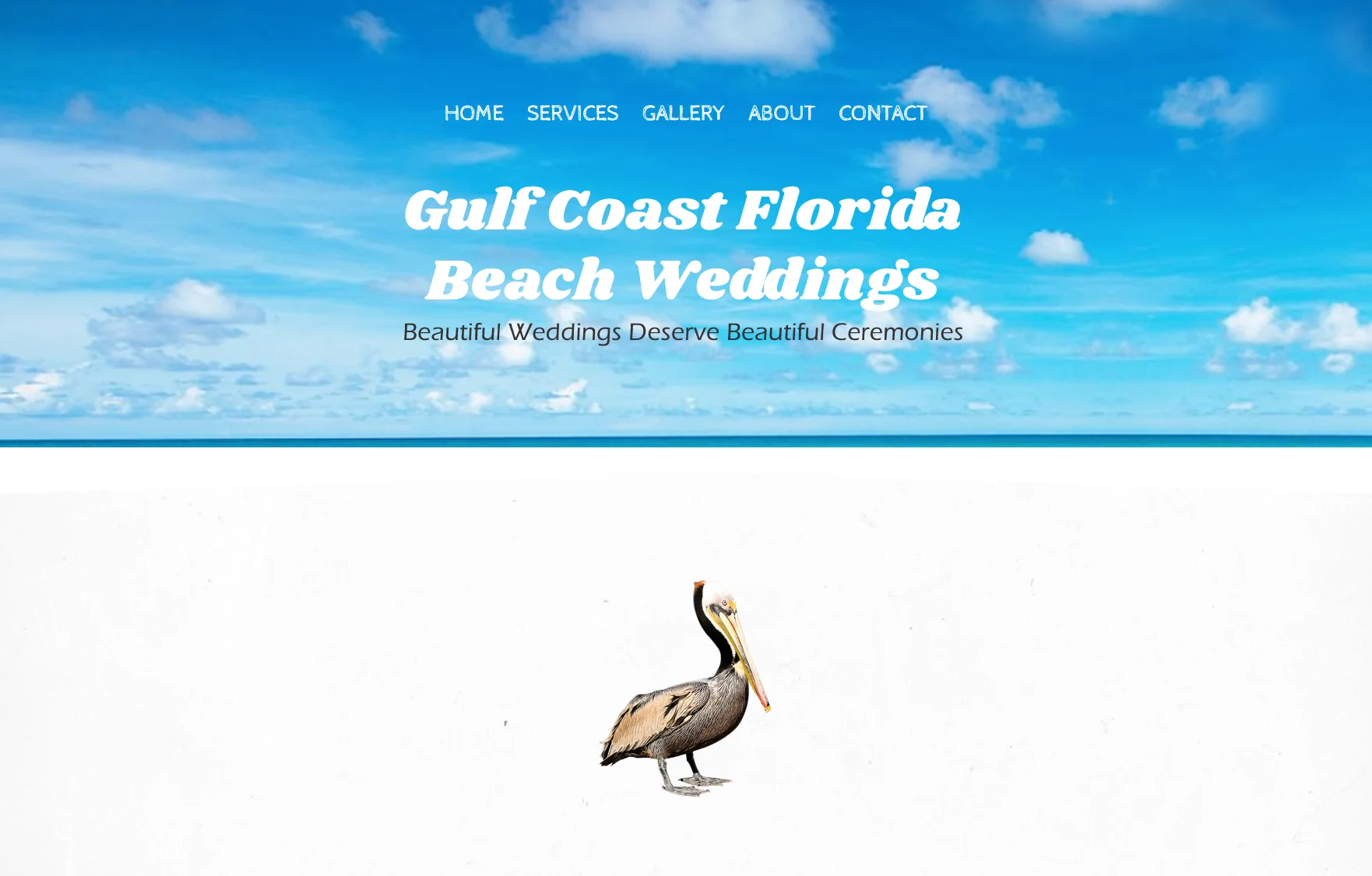 screenshot of website gulfcoastflbeachwedding.com